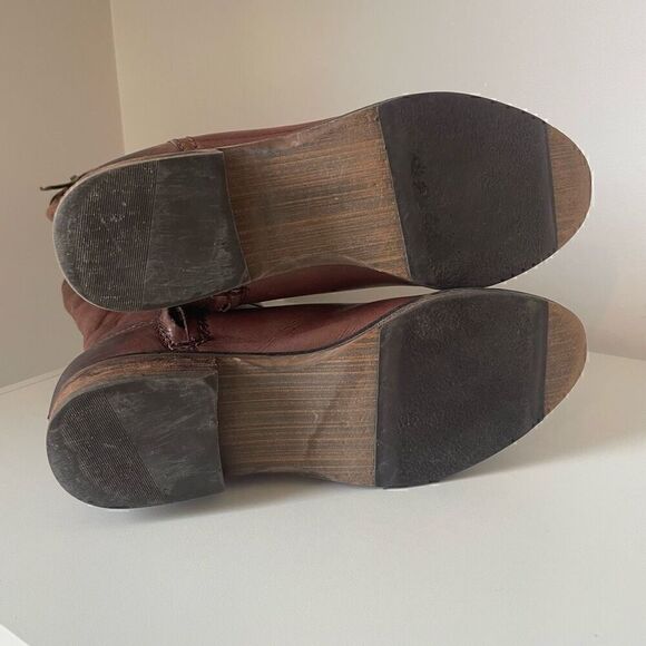 Arturo Chiang Knee High Brown Leather Riding Boots Size 6.5 Buttons Zip Up - Picture 12 of 13